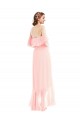 Soft Chiffon Off the Shoulder Long Sleeveless High Low Bridesmaid Dress Southampton
