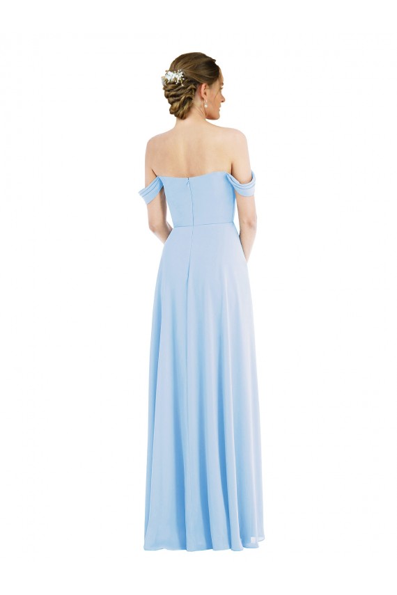 Soft Chiffon Off the Shoulder Long Sleeveless Formal Evening Gown / Bridesmaid Dress Southampton