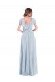 V-Back Sea Glass Soft Chiffon V-Neck Long Sleeveless Black Tie Evening Gown / Bridesmaid Dress Southampton