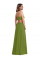 Open Back Soft Chiffon V-Neck Long Sleeveless Plus Size Evening Gown / Bridesmaid Dress Southampton