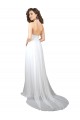 Low Back Soft Chiffon V-Neck Sweep Train Sleeveless Semi Formal Evening Dress / Bridesmaid Dress Southampton