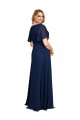 Soft Chiffon V-Neck Long Short Flutter Sleeves Formal Plus Size Evening Gown / Prom Dress / Bridesmaid Dress Southampton