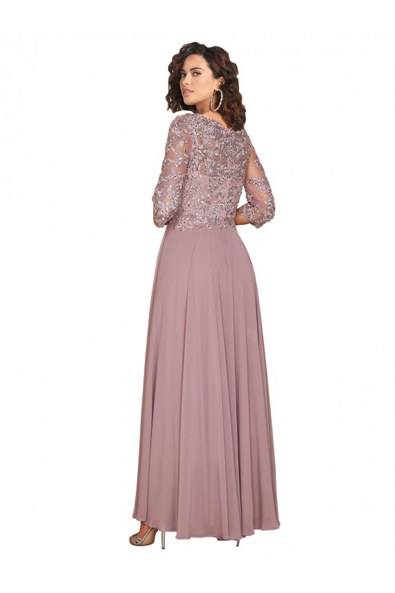 Soft Chiffon V-Neck Long Long Sleeves Prom Dress / Bridesmaid Dress Southampton