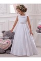Satin & Lace Bateau Neck Long Sleeveless Flower Girl Dresses Southampton