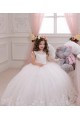 Tulle & Lace Bateau Neck Chapel Train Sleeveless Flower Girl Wedding Dress Southampton