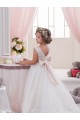 V-Back Tulle & Lace Bateau Neck Chapel Train Sleeveless Flower Girl Dresses Southampton
