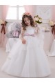 Tulle & Lace Bateau Neck Chapel Train Sleeveless Flower Girl Dress Southampton