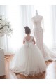 Tulle & Lace Bateau Neckline Chapel Train Sleeveless Flower Girl Dress Southampton
