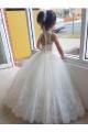 Keyhole Back Tulle & Lace High Neck Long Sleeveless Flower Girl Dress for Wedding Southampton
