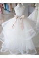 Tulle & Lace High Neck Long Sleeveless Flower Girl Wedding Dress Southampton