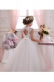 Keyhole Back Tulle & Lace High Neck Long Sleeveless Little Flower Girl Dresses Southampton