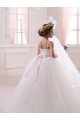 Tulle Sweetheart Chapel Train Sleeveless Flower Girl Dress Southampton