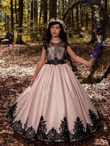 Satin & Lace Sweetheart Long Sleeveless Flower Girl Dress for Wedding Southampton
