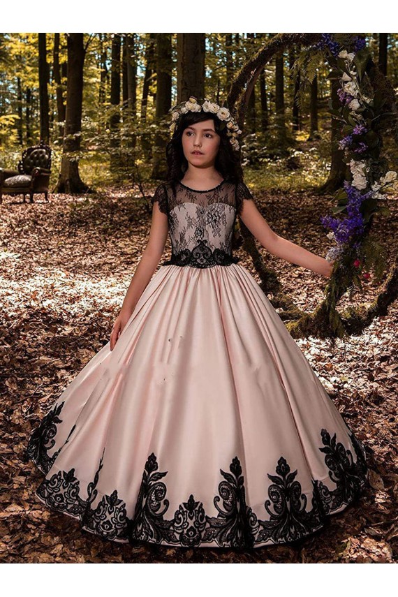 Satin & Lace Sweetheart Long Sleeveless Flower Girl Dress for Wedding Southampton
