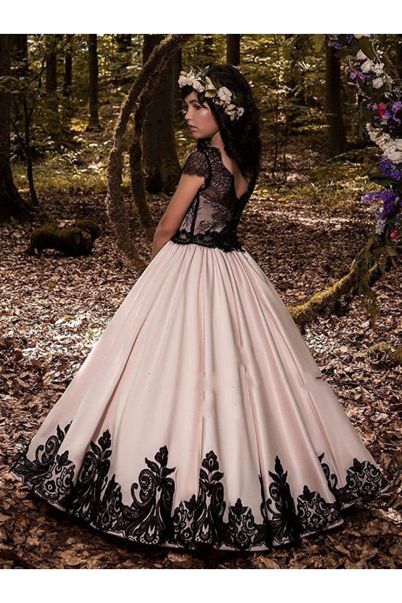 Satin & Lace Sweetheart Long Sleeveless Flower Girl Dress for Wedding Southampton