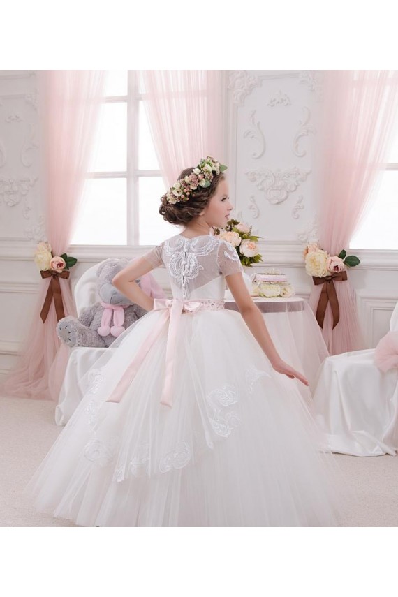 Tulle & Lace Sweetheart Long Sleeveless Flower Girl Dress Southampton