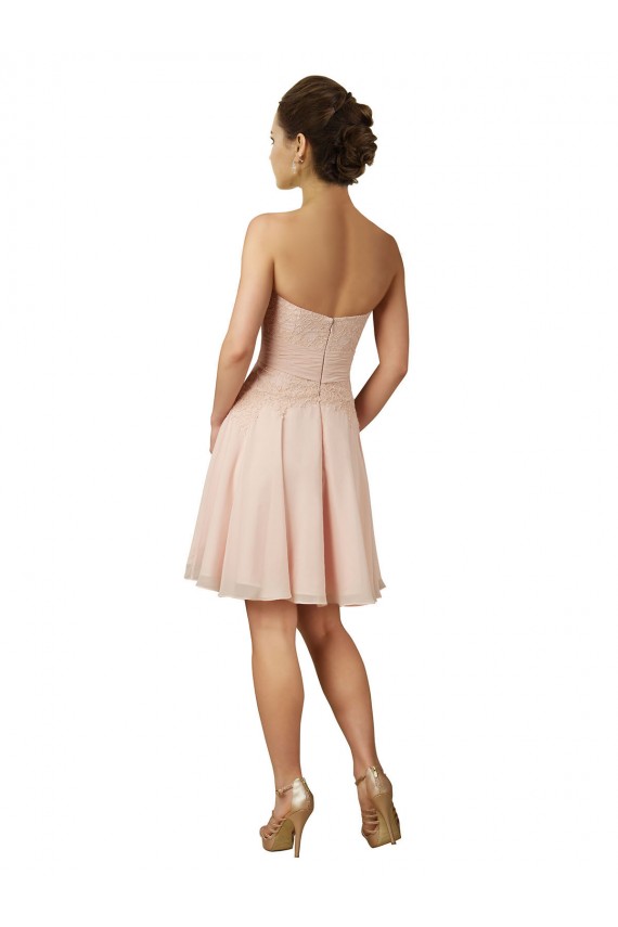 Soft Chiffon & Lace Sweetheart Knee Length Sleeveless Bridesmaid Dress Southampton