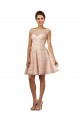 Soft Chiffon & Lace Bateau Neck Knee Length Cap Sleeves Bridesmaid Dress Southampton