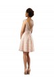 Soft Chiffon & Lace Bateau Neck Knee Length Cap Sleeves Bridesmaid Dress Southampton