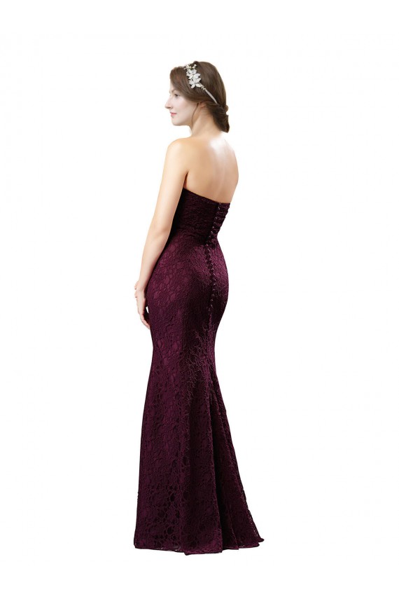 Grape Lace Sweetheart Long Sleeveless Bridesmaid Dress Southampton