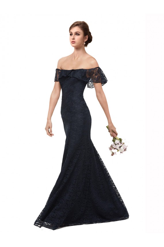 Lace Off the Shoulder Long Flutter Sleeves Prom Dress / Bridesmaid Dress Southampton