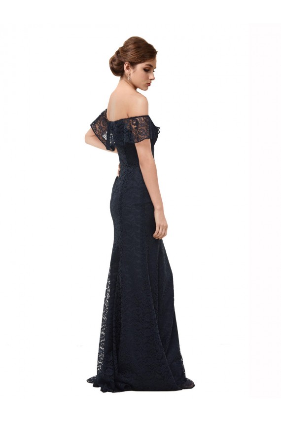 Lace Off the Shoulder Long Flutter Sleeves Prom Dress / Bridesmaid Dress Southampton