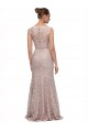 Lace Illusion Neck Long Sleeveless Prom Dress / Bridesmaid Dress Southampton