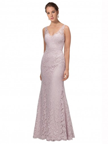 V-Back Lace V-Neck Long Sleeveless Formal Dress / Bridesmaid Dress Southampton