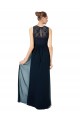 Keyhole Back Chiffon & Lace Bateau Neck Long Sleeveless Bridesmaid Dress Southampton