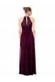 Keyhole Back Soft Chiffon & Lace Halter Neck Long Sleeveless Formal Dress / Bridesmaid Dress Southampton