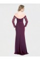 Low Back Soft Chiffon & Lace Off the Shoulder Long Long Sleeves Bridesmaid Dress Southampton
