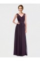 V-Back Chiffon & Lace V-Neck Long Sleeveless Bridesmaid Dress / Evening Dress Southampton