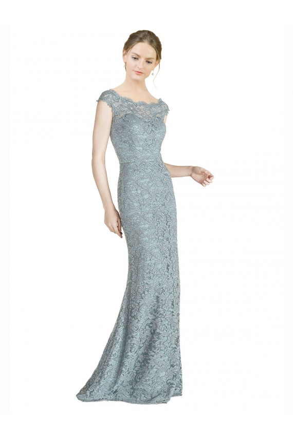 Lace Off the Shoulder Long Cap Sleeves Prom Dress / Bridesmaid Dress Southampton