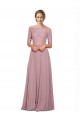 Soft Chiffon & Lace Off the Shoulder Short Sleeves Long Prom Dress / Bridesmaid Dress Southampton