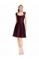 Open Back Satin & Lace Square Neck Knee Length Sleeveless Bridesmaid Dress Southampton