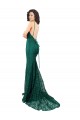 Open Back Lace V-Neck Long Sleeveless Black Tie Evening Gown / Prom Dress / Bridesmaid Dress Southampton
