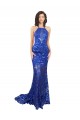 Open Back Lace High Neck Long Sleeveless Semi Formal Evening Dress / Prom Dress / Bridesmaid Dress Southampton