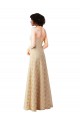 Champagne Lace Sweetheart Long Sleeveless Bridesmaid Dress Southampton