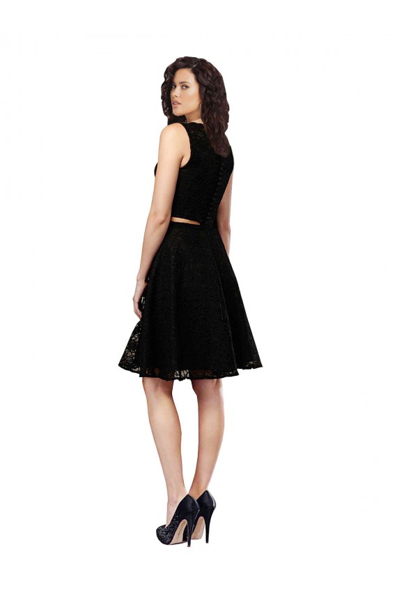 Lace Jewel Neck Knee Length Sleeveless Bridesmaid Dress Southampton
