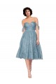 Keyhole Back Lace Off the Shoulder Knee Length Sleeveless Bridesmaid Dress Southampton