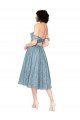 Keyhole Back Lace Off the Shoulder Knee Length Sleeveless Bridesmaid Dress Southampton