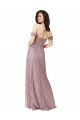 Keyhole Back Lace Off the Shoulder Long Sleeveless Bridesmaid Dress Southampton
