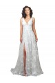 Low Back Lace V-Neck Chapel Train Sleeveless Wedding Dress Southampton
