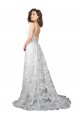 Low Back Lace V-Neck Chapel Train Sleeveless Wedding Dress Southampton