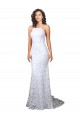 Open Back Lace High Neck Sweep Train Sleeveless Wedding Dress Southampton