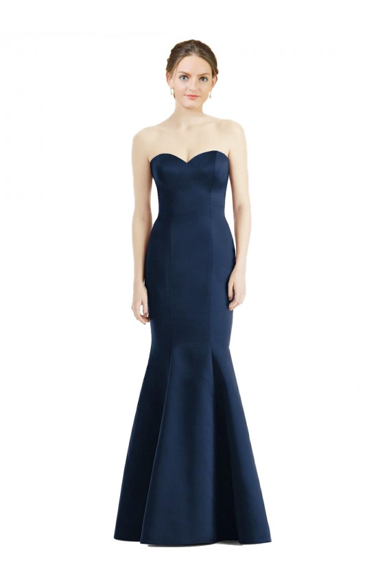 Satin Sweetheart Long Floor Length Sleeveless Bridesmaid Dress Southampton