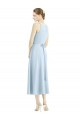 Satin V-Neck Tea Length Sleeveless Bridesmaid Dress Southampton