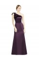 Grape Satin One Shoulder Long Sleeveless Bridesmaid Dress Southampton