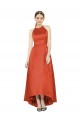 Satin Halter Neck Sleeveless High Low Bridesmaid Dress Southampton