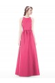 Keyhole Back Ruby Satin Jewel Neck Long Sleeveless Bridesmaid Dress Southampton